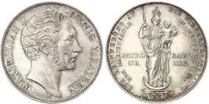 2 Gulden Regno di Baviera (1806 - 1918) Argento Massimiliano II di Baviera(1811 - 1864)