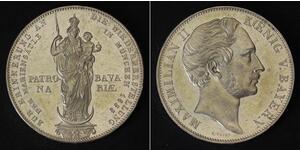 2 Gulden Regno di Baviera (1806 - 1918) Argento Massimiliano II di Baviera(1811 - 1864)