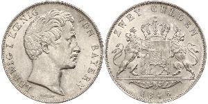 2 Gulden Regno di Baviera (1806 - 1918) Argento Ludovico I di Baviera (re)(1786 – 1868)