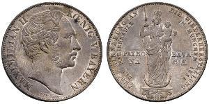 2 Gulden Regno di Baviera (1806 - 1918) Argento Massimiliano II di Baviera(1811 - 1864)