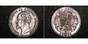 2 Gulden Sassonia-Meiningen (1680 - 1918) Argento Bernardo II di Sassonia-Meiningen