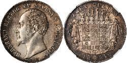 2 Gulden Ducado de Sajonia-Meiningen (1680 - 1918) Plata Bernardo II de Sajonia-Meiningen
