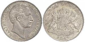 2 Gulden Reino de Baviera (1806 - 1918) Plata Maximiliano II de Baviera(1811 - 1864)
