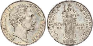 2 Gulden Reino de Baviera (1806 - 1918) Plata Maximiliano II de Baviera(1811 - 1864)