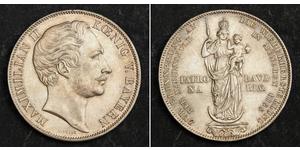 2 Gulden Reino de Baviera (1806 - 1918) Plata Maximiliano II de Baviera(1811 - 1864)
