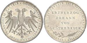 2 Gulden Freie Stadt Frankfurt Silber 