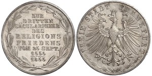 2 Gulden Freie Stadt Frankfurt Silber 