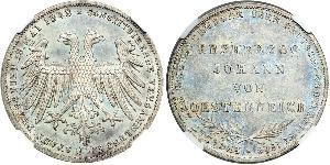 2 Gulden Freie Stadt Frankfurt Silber 