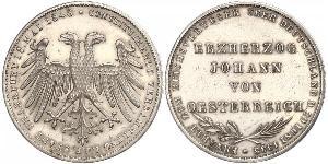 2 Gulden Freie Stadt Frankfurt Silber 