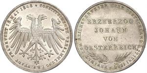 2 Gulden Freie Stadt Frankfurt Silber 