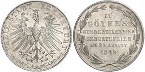 2 Gulden Freie Stadt Frankfurt Silber 