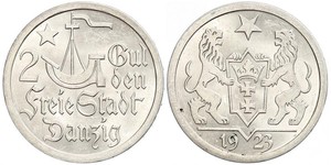 2 Gulden Gdansk (1920-1939) Silber 
