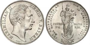 2 Gulden Königreich Bayern (1806 - 1918) Silber Maximilian II. Joseph (Bayern)(1811 - 1864)