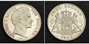 2 Gulden Königreich Bayern (1806 - 1918) Silber Ludwig I. (Bayern)(1786 – 1868)