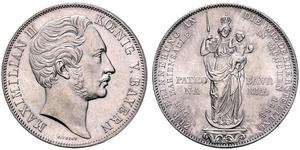 2 Gulden Königreich Bayern (1806 - 1918) Silber Maximilian II. Joseph (Bayern)(1811 - 1864)