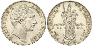 2 Gulden Königreich Bayern (1806 - 1918) Silber Maximilian II. Joseph (Bayern)(1811 - 1864)