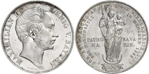 2 Gulden Königreich Bayern (1806 - 1918) Silber Maximilian II. Joseph (Bayern)(1811 - 1864)
