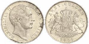 2 Gulden Königreich Bayern (1806 - 1918) Silber Maximilian II. Joseph (Bayern)(1811 - 1864)
