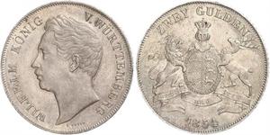 2 Gulden Königreich Württemberg (1806-1918) Silber Wilhelm I. (Württemberg)