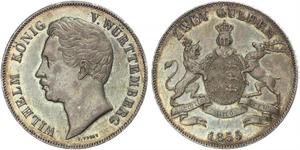 2 Gulden Königreich Württemberg (1806-1918) Silber Wilhelm I. (Württemberg)