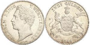 2 Gulden Königreich Württemberg (1806-1918) Silber Wilhelm I. (Württemberg)