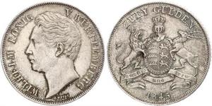 2 Gulden Königreich Württemberg (1806-1918) Silber Wilhelm I. (Württemberg)