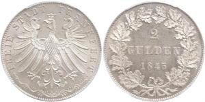 2 Gulden Free City of Frankfurt Silver 