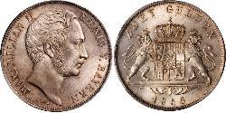 2 Gulden Kingdom of Bavaria (1806 - 1918) Silver Maximilian II of Bavaria (1811 - 1864)