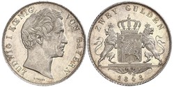 2 Gulden Kingdom of Bavaria (1806 - 1918) Silver Ludwig I of Bavaria (1786 – 1868)