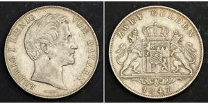 2 Gulden Kingdom of Bavaria (1806 - 1918) Silver Ludwig I of Bavaria (1786 – 1868)