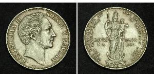 2 Gulden Kingdom of Bavaria (1806 - 1918) Silver Maximilian II of Bavaria (1811 - 1864)