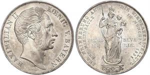 2 Gulden Kingdom of Bavaria (1806 - 1918) Silver Maximilian II of Bavaria (1811 - 1864)