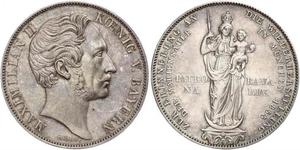 2 Gulden Kingdom of Bavaria (1806 - 1918) Silver Maximilian II of Bavaria (1811 - 1864)
