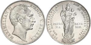 2 Gulden Kingdom of Bavaria (1806 - 1918) Silver Maximilian II of Bavaria (1811 - 1864)