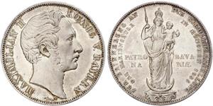 2 Gulden Kingdom of Bavaria (1806 - 1918) Silver Maximilian II of Bavaria (1811 - 1864)