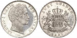 2 Gulden Kingdom of Bavaria (1806 - 1918) Silver Ludwig I of Bavaria (1786 – 1868)