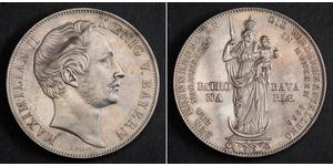 2 Gulden Kingdom of Bavaria (1806 - 1918) Silver Maximilian II of Bavaria (1811 - 1864)