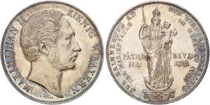 2 Gulden Kingdom of Bavaria (1806 - 1918) Silver Maximilian II of Bavaria (1811 - 1864)
