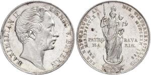 2 Gulden Kingdom of Bavaria (1806 - 1918) Silver Maximilian II of Bavaria (1811 - 1864)