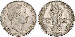 2 Gulden Kingdom of Bavaria (1806 - 1918) Silver Maximilian II of Bavaria (1811 - 1864)