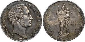 2 Gulden Kingdom of Bavaria (1806 - 1918) Silver Maximilian II of Bavaria (1811 - 1864)