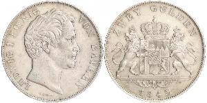 2 Gulden Kingdom of Bavaria (1806 - 1918) Silver Ludwig I of Bavaria (1786 – 1868)