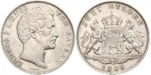 2 Gulden Kingdom of Bavaria (1806 - 1918) Silver Ludwig I of Bavaria (1786 – 1868)