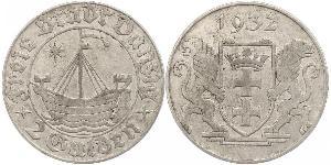 2 Gulden 但澤自由市 (1920 - 1939) 銀 