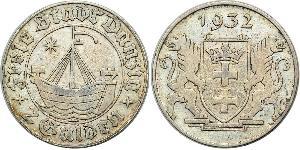 2 Gulden 但澤自由市 (1920 - 1939) 銀 