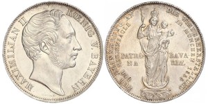 2 Gulden 巴伐利亞王國 (1806 - 1918) 銀 马克西米利安二世 (巴伐利亚国王)