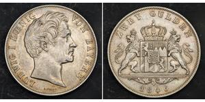 2 Gulden 巴伐利亞王國 (1806 - 1918) 銀 路德维希一世 (巴伐利亚)