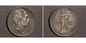 2 Gulden 巴伐利亞王國 (1806 - 1918) 銀 马克西米利安二世 (巴伐利亚国王)
