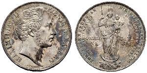 2 Gulden 巴伐利亞王國 (1806 - 1918) 銀 马克西米利安二世 (巴伐利亚国王)