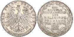 2 Gulden 法蘭克福自由市 銀 